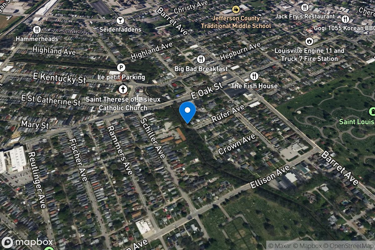 S Fork Beargrass Creek at East Oak ST at Louisville, KY location