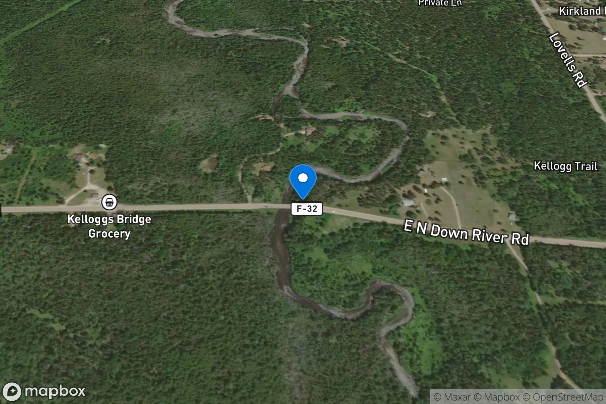 NB Au Sable River at Kelloggs Branch near Lovells, MI location