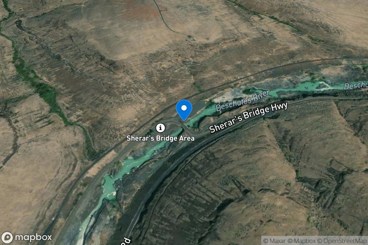 Deschutes River at Sherars Bridge, OR location