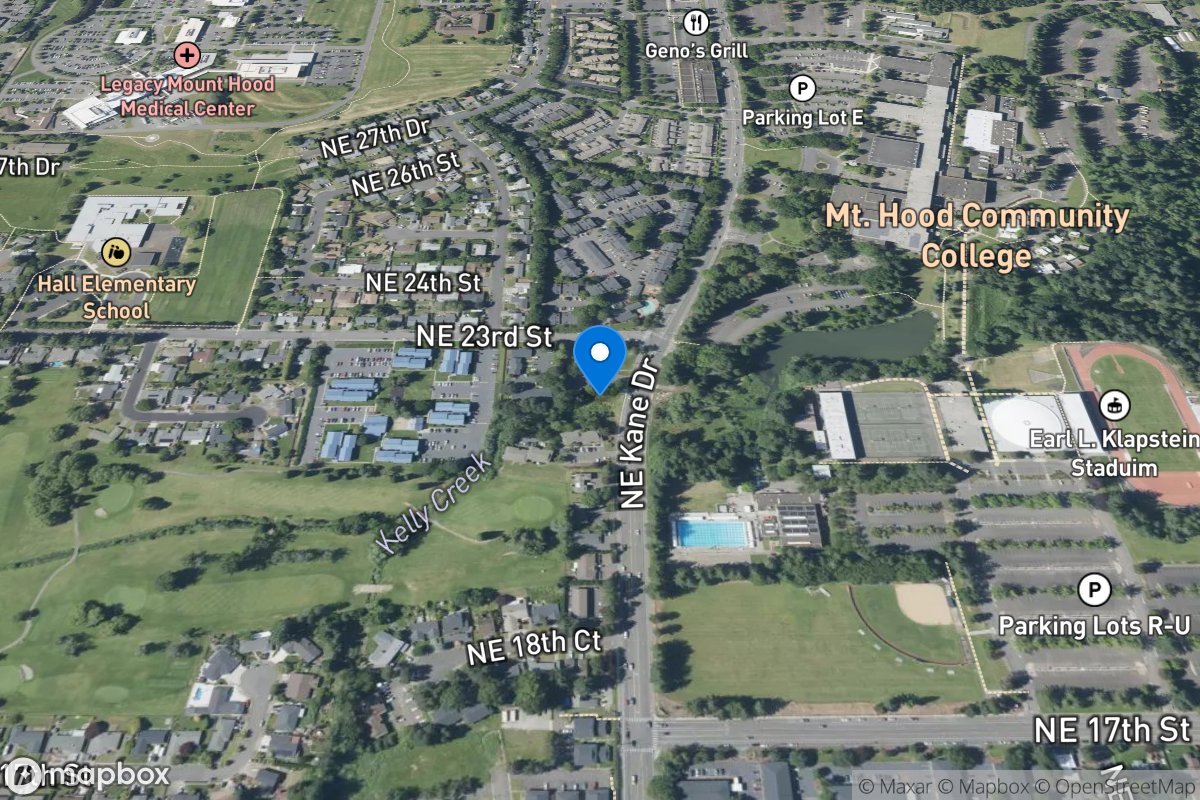 Kelly Creek at Kane Road near Gresham, OR location