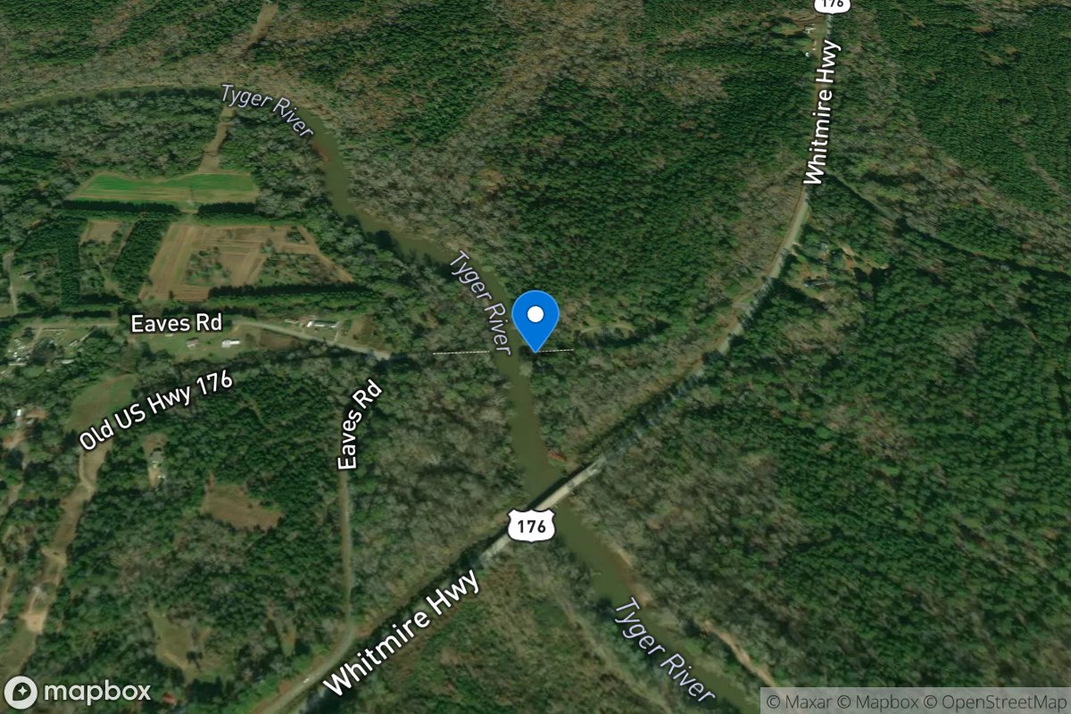 Tyger River above Whitmire Highway near Whitmire, SC location