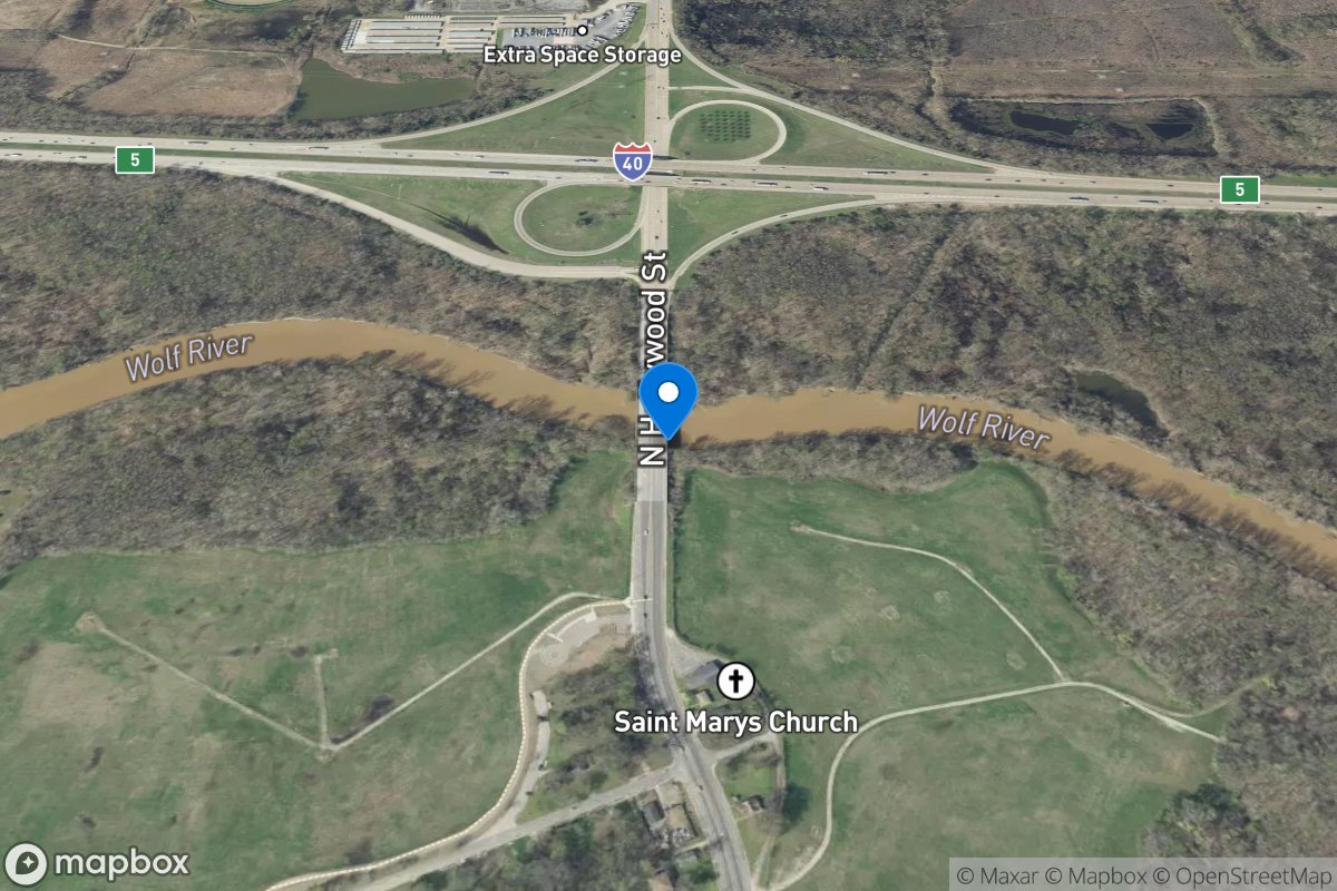 Wolf River at Hollywood ST at Memphis, TN location