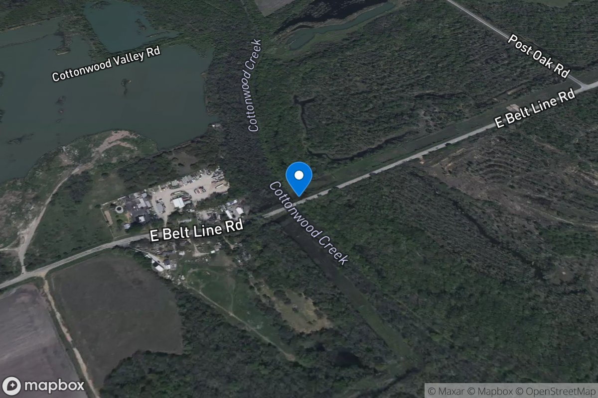 Cottonwood Creek at East Beltline Road near Wilmer, TX location