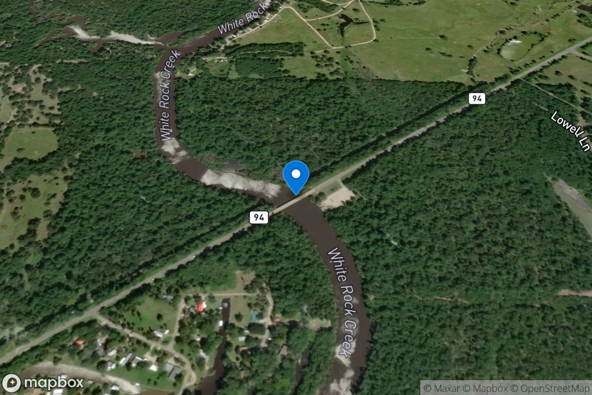 White Rock Creek at SH 94 near Trinity, TX location