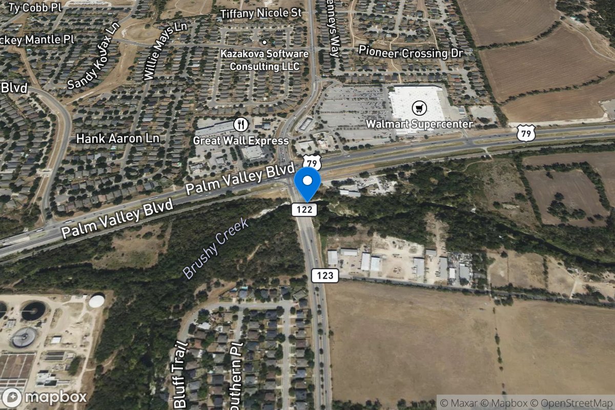 Brushy Creek at Red Bud Lane near Round Rock, TX location