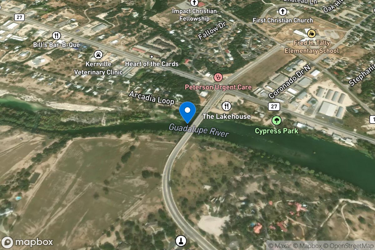 Guadalupe Rv above Kerrville, TX location