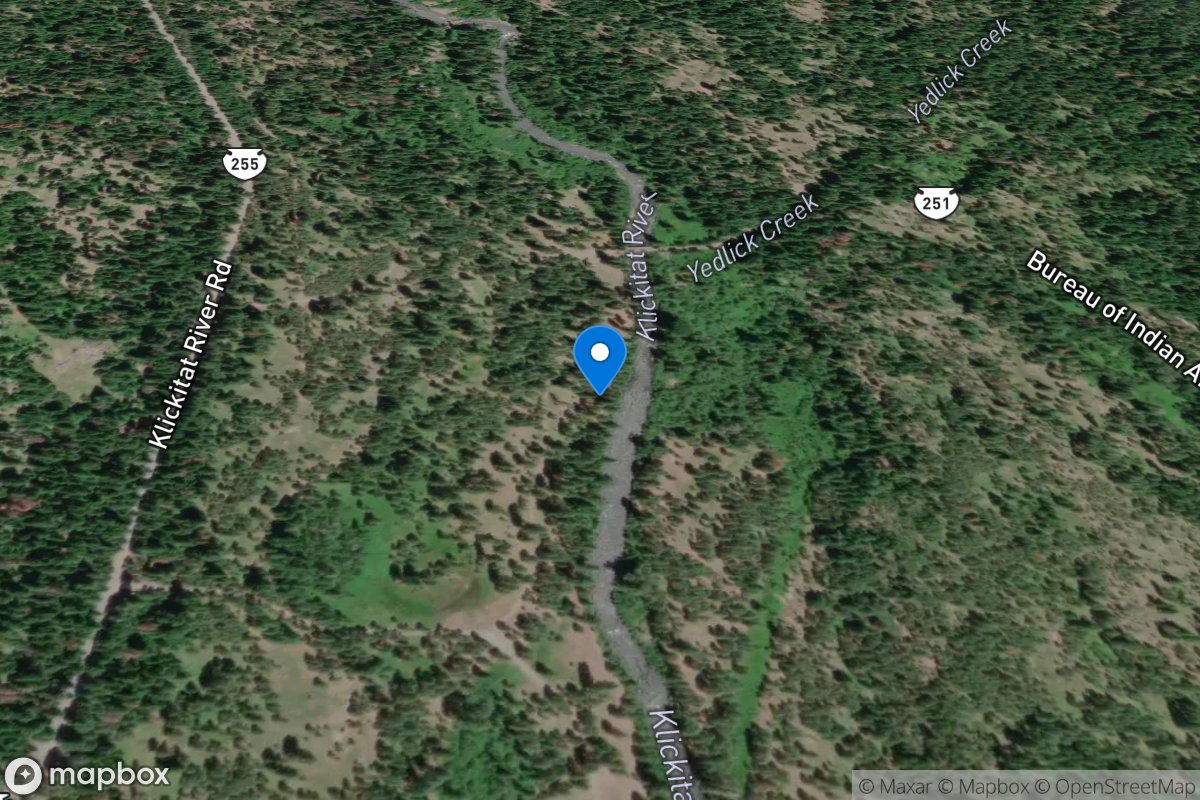 Klickitat River above West Fork near Glenwood, WA location