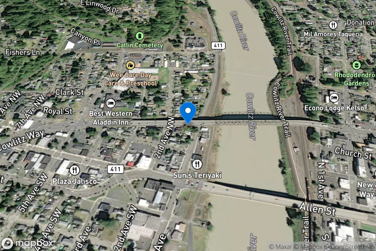 COWLITZ RIVER NEAR 1ST Avenue Northwest At KELSO, WA location