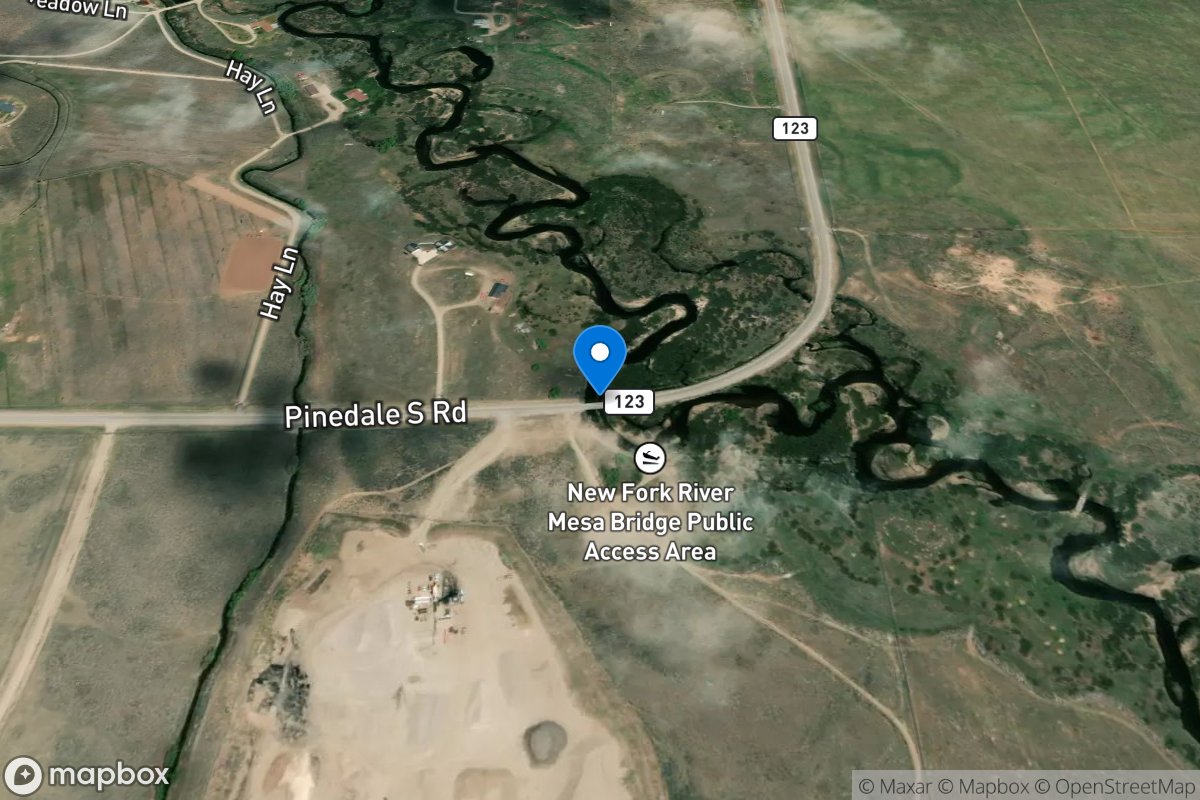New Fork River above Pine Cr, near Pinedale, WY location