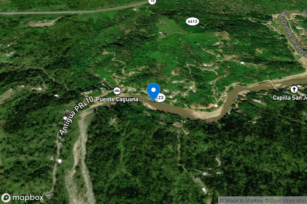 Rio Grande DE Arecibo below Utuado, PR location