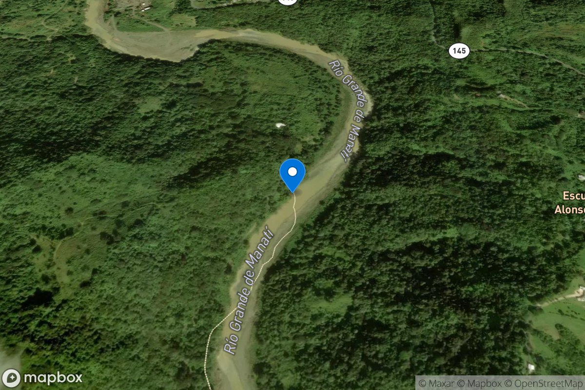 Rio Grande DE Manati at Ciales, PR location