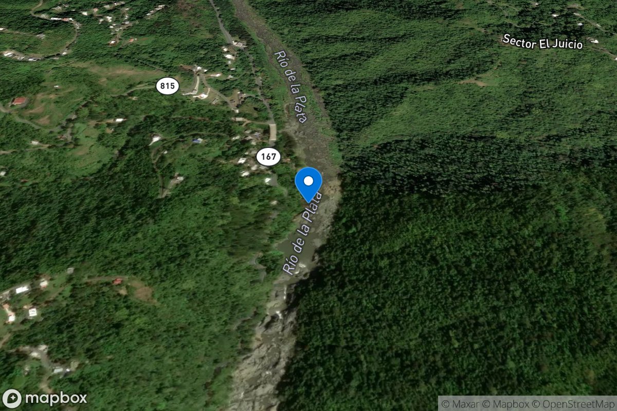 Rio DE LA Plata below Represa Comerio, PR location