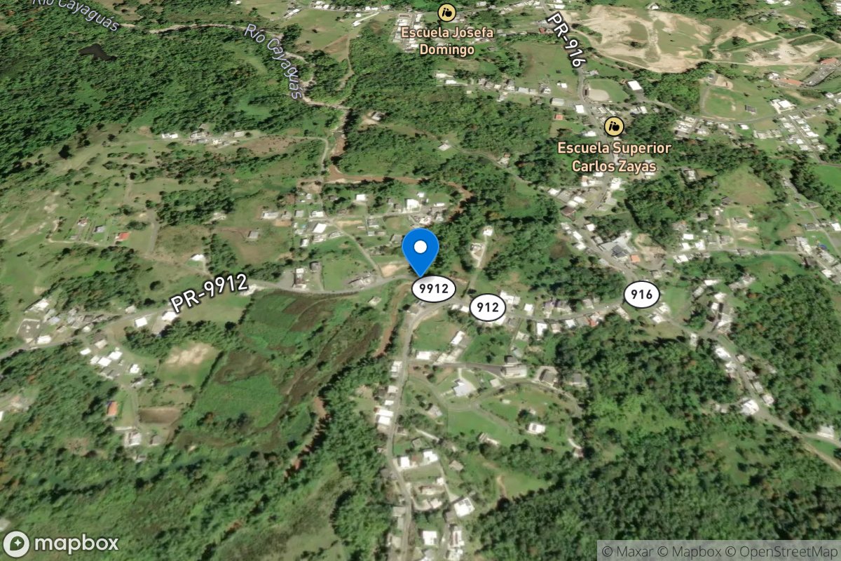 Rio Cayaguas at Cerro Gordo, PR location