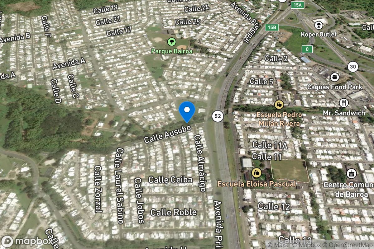 Rio Bairoa above Bairoa, Caguas, PR location