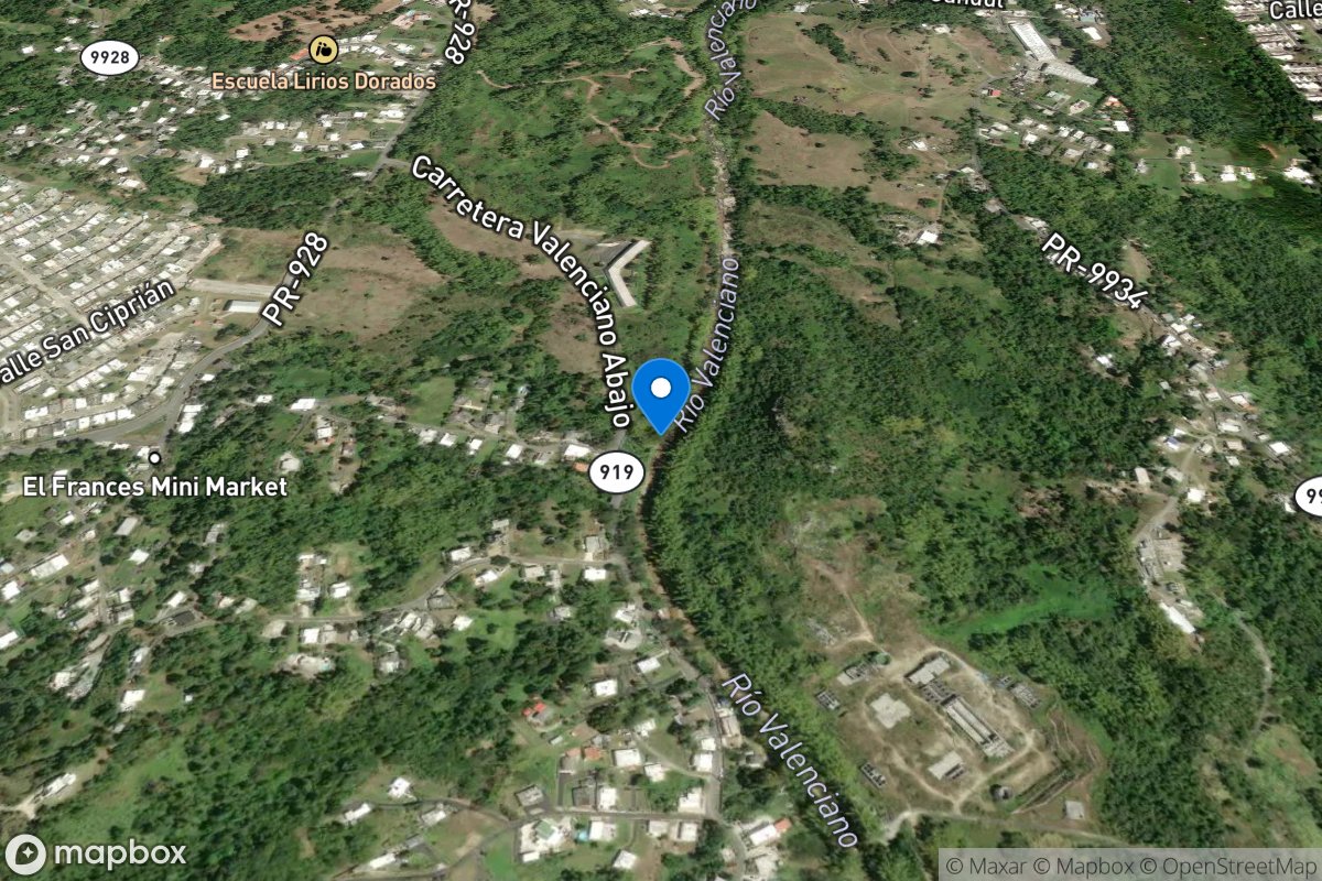 Rio Valenciano near Juncos, PR location