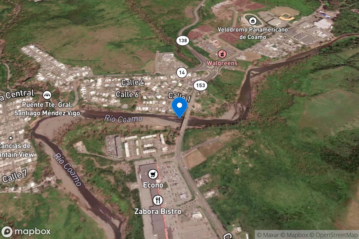 Rio Coamo near Coamo, PR location