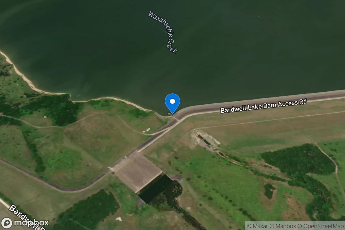 Bardwell Lk nr Ennis, TX location