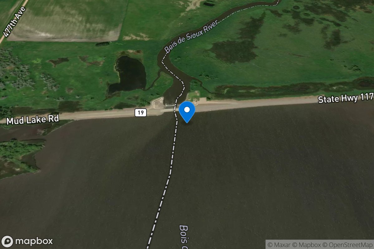 LAKE TRAVERSE AT RESERVATION DAM NEAR WHEATON, MN location