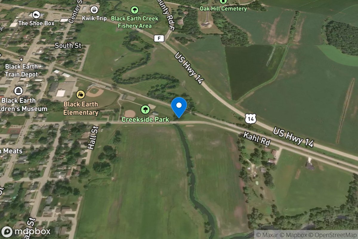 BLACK EATH CR NR PARK ST BRIDGE @ BLACK EARTH, WI location