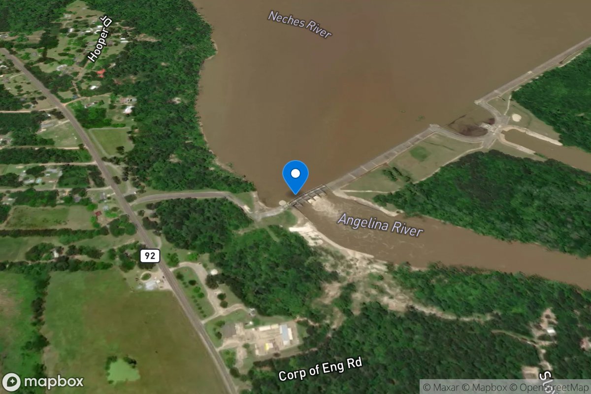 B. A. Steinhagen Lk at Town Bluff, TX location