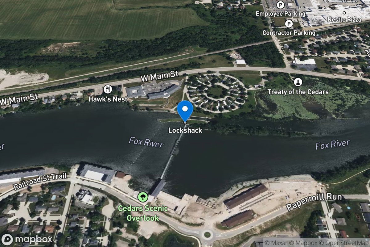 Fox River above Cedars Dam, WI location