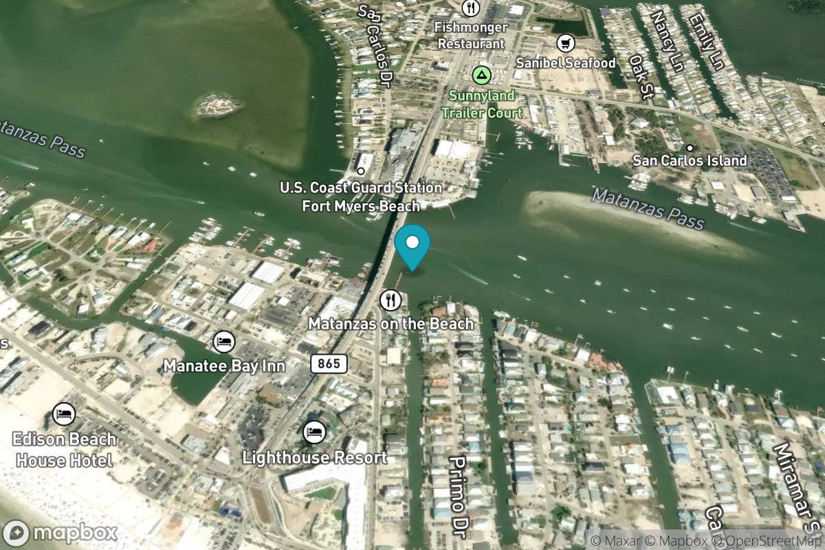 Matanzas Pass (fixed bridge) Estero Island